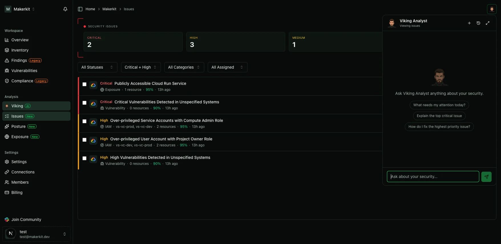 VikingCloud Viking Analyst AI chat